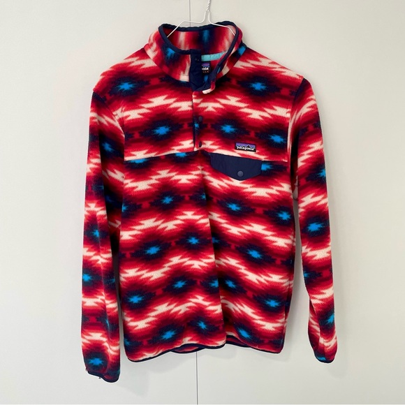 PATAGONIA Women's Lightweight Synchilla Snap-T Fleece Pullover Aztec - Picture 2 of 8
